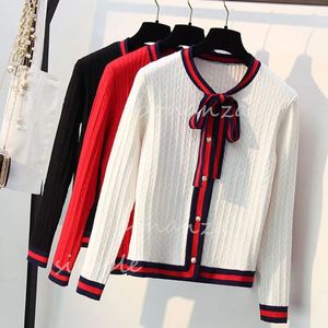 Women's knitted cardigan sweater autumn and winter jacket