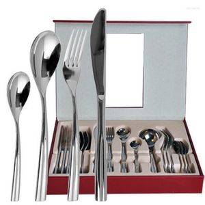 Dinnerware Sets Party Dinner Stainless Steel Spoons And Forks Kitchen Western Tablewar Dessert Spoon Gift Vajilla Table Utensil Set