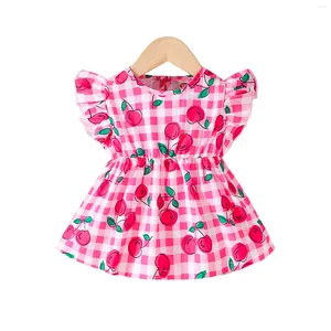 Girl Dresses Toddler Girls Sleeve Fruit Prints Dress Dance Party Size 4 Clothes Children Place Big