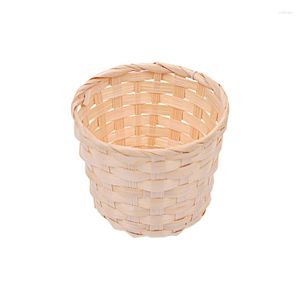 Vase Nostalgic Natural Bamboo Flower Basket Retro Woven Pot Sndries Storage Vase for Fake Decor Pen Holders 2023