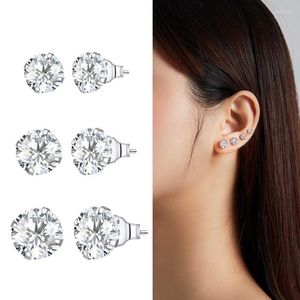 Ohrstecker Bisaer 925 Sterling Silber Glänzend Stern 3 Größe Für Damen Original Einfach Schmuck Statement Verlobungsgeschenk EFE166