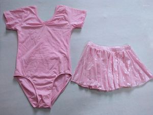 Bühnenkleidung Mädchen Ballett Trikots Röcke Baby Pink Dancewear Kleid mit Übungsrock Grün Königsblau Prinzessin Ballkleid