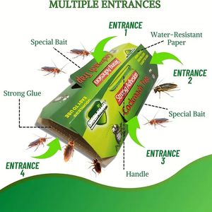 10st kackerlacka fällklistermärke, hushåll inomhus kök hörn säkerhet limfälla, bugklister, skadedjursbekämpning