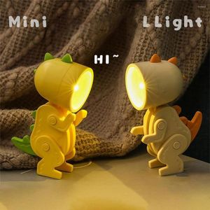 Table Lamps LED Night Light Ins Student Gift Cartoon Pet Folding Lamp Dinosaur Portable Reading