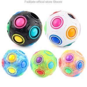 Andra leksaker Magic Rubix Cube Rainbow Ball Speed Fotboll Pussel Fidget för barn Vuxen Stress Reliever Dekompression