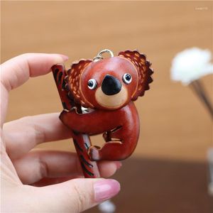 Portachiavi Strato superiore Pelle bovina Ciondolo Koala piccolo Portachiavi per auto Simpatico accessorio per ciondoli Borsa Regalo di compleanno creativo