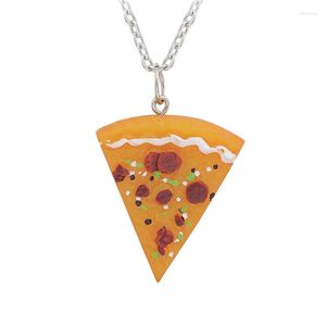 Chains Pizza Pendant Necklaces Plastic Resin Decoration Collar Jewelry Friendship Keepsake Torque Accessories For Friends