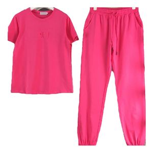 T-shirt da donna in due pezzi Pantaloni Tute set corto Giuro sportivo Nuovo abbigliamento sportivo Triangolo Maniche corte Primavera Manica corta Elastico in vita Casua l Abbigliamento sportivo