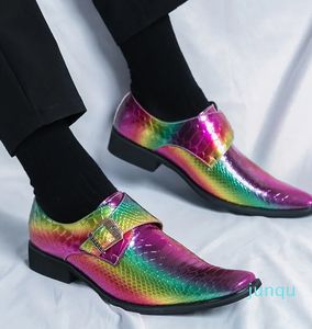 Projektant mody Sparkle Snakakesin Flat Man Dress Formalne buty biznesowe na bal maturalne