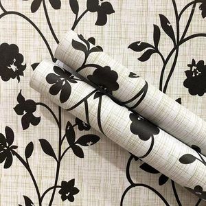 Wallpapers American Retro Floral Wallpaper Peel And Stick Vine Flower Self-Adhesive Waterproof Removable Contact Paper