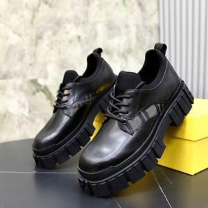 2024 Elegant Walking Force Leather Derby Loafers Shoes Chunky Lug Sole Light Rubber Sole Gentleman Moccasins Lace Up Party Men Dress Shoe Oxford Walking EU38-44