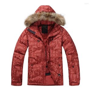 Masculino para baixo 2023 Men Jacket Casacos de inverno 80% pato branco pato real pêlo de pele de pele espessa mass de casaco quente