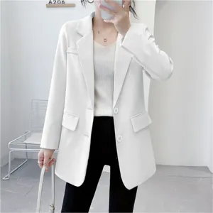 Ternos femininos casuais senhora do escritório blazers feminino 2023 outono inverno moda coreano elegante sólido manga longa topos casacos streetwear jaqueta