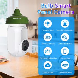 K8 1080p Ampuller Kamera Tam Hafif Gece Görme Hareket Algılama ve Alarm WiFi Açık Ampul Kamera E27 Ampul IP Kamera LED Ampul ile