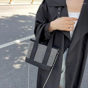 Abendtaschen Mode Kleine Leinwand Umhängetasche Für Frauen 2023 Diamant Kette Schulter Telefon Mädchen Student Baumwolle Tuch Weibliche Handtaschen