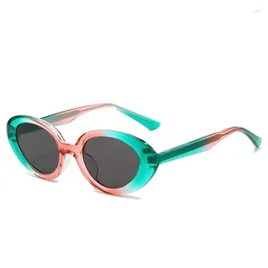 Sonnenbrille Europa und die Vereinigten Staaten Oval Flat Core Ins Trend Hip Hop Female TR Small Frame Plain Glasses