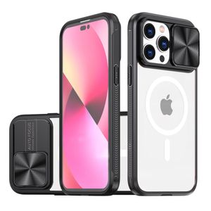 Fit iPhone 14 Pro Max/14 Plus/14 Pro/14 6.1 Clear Acrylic With Lens Protector Protective Cover Magnetic Case For iPhone 13 Pro Max/13 Pro/12 Pro Max Compatible with Magsafe