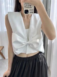 Mulheres camisetas Simples saia conjunto mulheres cor sólida v-pescoço laço cintura top ou feminino a linha grandes bolsos mini 2023 verão