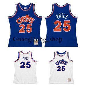1988-89 Mark Price Cavalier Basketball Jersey Clevelands Mitch 및 Ness 후퇴 유니폼 블루 흰색 크기 S-xxxl 희귀