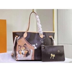 NIE MM FULL Handtasche Hund Siebdruck Brieftasche Handtasche Designer Damen Luxus Klassischer Druck Buchstaben Cartoon Muster Einkaufstasche M40995 Hohe Qualität