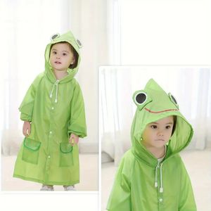 2 Stück Regenmantel für Jungen und Mädchen, wasserdichte Regenmanteljacke mit Kapuze, Cartoon-Tiere, wasserdichter Regenmantel für Kindermode, Outdoor-Fahrrad-Kinder-Regenponcho mit Kapuze