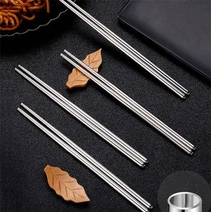 Home Hotel Restaurant Chopsticks Student Canteen Round Chopsticks Korean Stainless Steel Chopsticks LT378