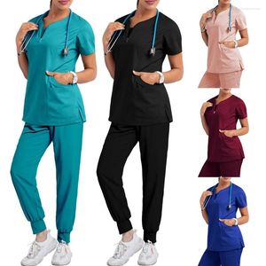 Женские брюки из двух предметов, скрабы, женская рабочая униформа, карманы с длинными рукавами, медицинская одежда, топы, комплекты из двух предметов, клиническая униформа, костюм