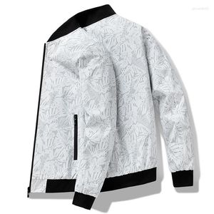 Herren Jacken Frühling und Herbst Baseballkragen Mantel Herren Trend Overall Jacke Lässiger Blazer Stilvoll Schlank Bedruckt