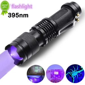 Portable LED UV Flashlight Ultraviolet Torch with Zoom Function Mini UV Work Light Pet Urine Stains Detector Scorpion Hunting