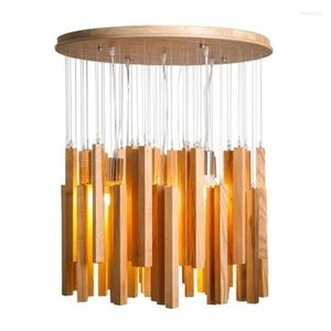 Pendelleuchten Massivholz Modernes Licht Chinesische Nordische Kreative Minimalistische Wohnzimmer Esszimmerkugel Holzlampe