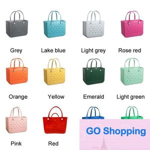 factory outlet Woman Eva Jelly Candy Silicone Beach Washable Basket Bags Large portable Shopping Waterproof Tote Bogg Bag Purse Eco