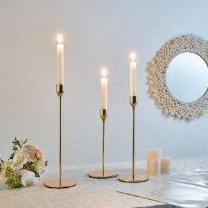 Taper Candle Tutucu Şamdan Altın Şam Tutucular Düğün Dekor Masa Centerpieces Candelabra Candelabros mum ışığı akşam yemeği240j