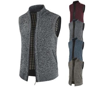Men's Vests 2023Kb Autumn/winter Fashion Warm Coat Tank Top Slim Fit Jacket Standing Collar Sweater Sleeveless Vest