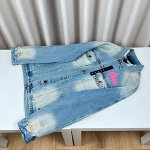 Italy Cool Patch Jeans Jacket Autumn Winter Men Casual Vintage Streetwear Distressed Denim Coats 23fw