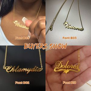 Custom Sipuris Name Necklace Personalized Golden Choker Stainless Steel Necklaces for Women Man Customized Jewelry Couple Gift s ized