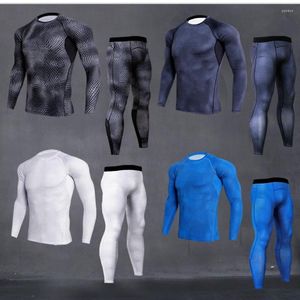 Löpuppsättningar 2023 Compression Men's Sport Sours Snabbt Dry Clothes Sport Joggers Training Gym Fitness Tracksuits Set