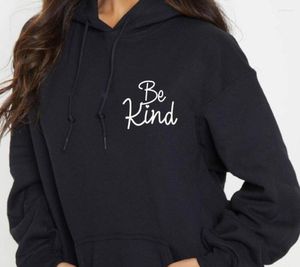 Women's Hoodies Be Kind Printed Woman Sweatshirt Spring Autumn Female Jumper Fleece Hooded Teens Pullover