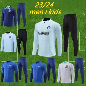 2023 2024 Lautaro Martinez Tracksuit Jersey Tuta Maglia 22 23 24 Nicolo Barella Training Suit Survetement Foot Camiseta Chandal Kit Football Men and Kids Uomo Calcio