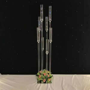 Candelabros acrílicos com 8 cabeças, braços, castiçais, mesa de casamento, peça central, suporte de flores, candelabros, festa, decoração de casa, 265i