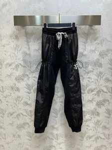 Designer Winter Fashion Black Color Casual Trousers Kvinnor Tickor Elastiska midjebyxor