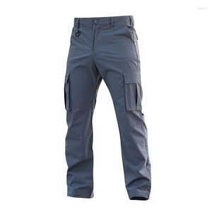 Calças masculinas Homens à prova d'água solta calça de secagem rápida masculino de cargo tático de cargo de caminhada ao ar livre camuflagem de trabalho ao ar livre