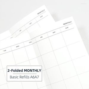 MyPretties Basic Monthly Planner Refill Papers A6 A7 2倍フィラー6ホールバインダーオーガナイザーノートブックn.1411