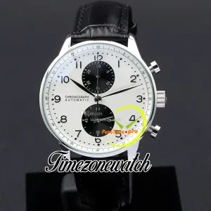 41mm Portugieser Chronograph Quartz Mens Watch 371411 Mens Watch White Dial Black Subdial Steel Csse Leather Strap Stopwatch New Watches Timezonewatch Z03a02