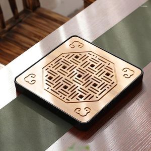 Tea Trays Japanese Kung-Fu Bamboo Tray Square Solid Wood Table Mini Home Set Sea Simple Water Storage Dry Brew
