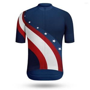 Kurtki wyścigowe USA Cycling Jersey Men Men Women 2023 Fashion Bike Pro Team Shirt MTB Road Ubrania