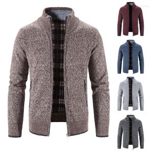 Maglioni da uomo Cardigan da uomo Soprabito autunno/inverno Cappotto in maglione di lana caldo casual Collo alto in maglia Blazer con zip Maglione Hombre Jacket