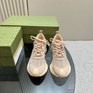 Scarpe casual con suola spessa Scarpe da donna con plateau Sneaker stringata in pelle da viaggio 100% pelle bovina fashion lady Lettere Designer piatto Scarpe da ginnastica da corsa Scarpe da ginnastica da palestra