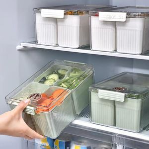 Vorratsflaschen Kühlschrank-Organizer Obst-Ei-Kühlbox Lebensmittelbehälter Frischhalte-Pantry-Containe-Küche