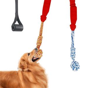 Pol Pet Cotton Rope Toys, Dog Tug of War Toy för Pitbull Medium till stora leksaker, inomhus, utomhus bungee hängande spel för träning och självspel