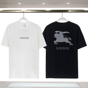 Högkvalitativ mäns T -shirt modedesigner broderad märke Pure Cotton Round Neck Tee Mönster Par Topp Polo Shirt Black White Men Tshirt Bu01